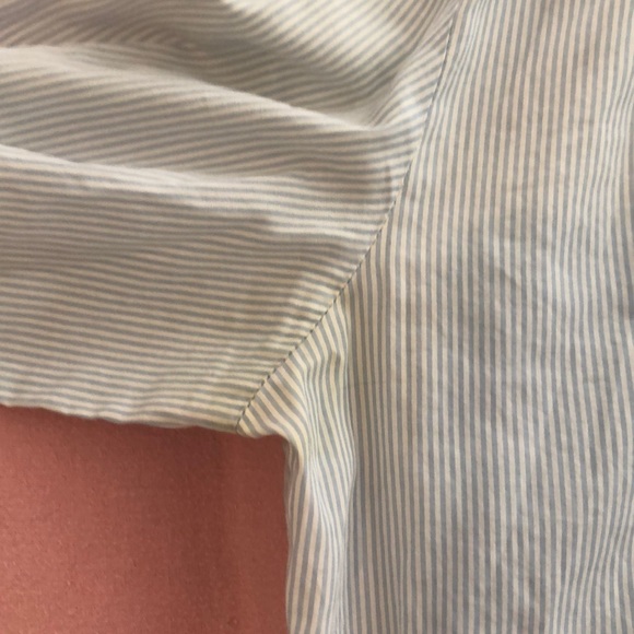 Blue Striped Ruffle Button Down - Picture 4 of 4